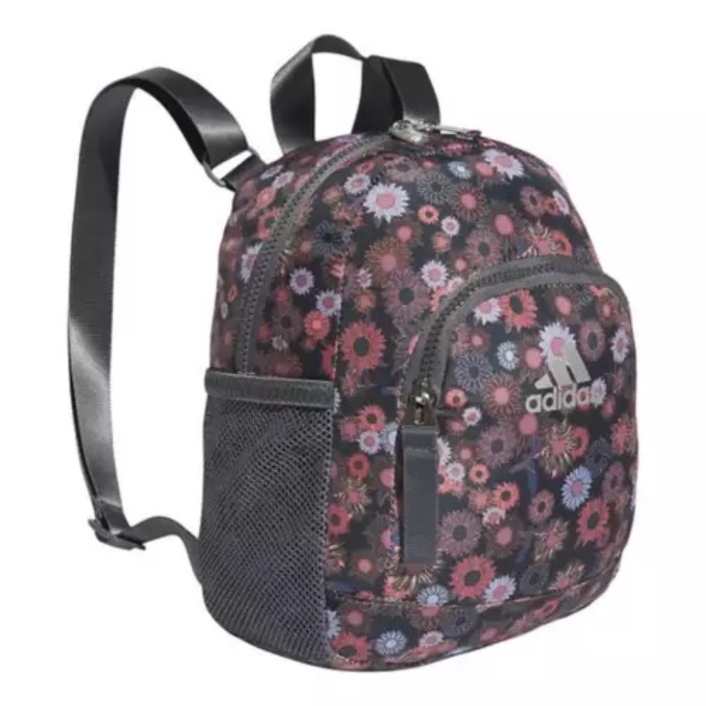 Adidas original LINEAR 3 MINI BACKPACK SEED DITSY FLORAL CARBON/SILV #515 BNWT!